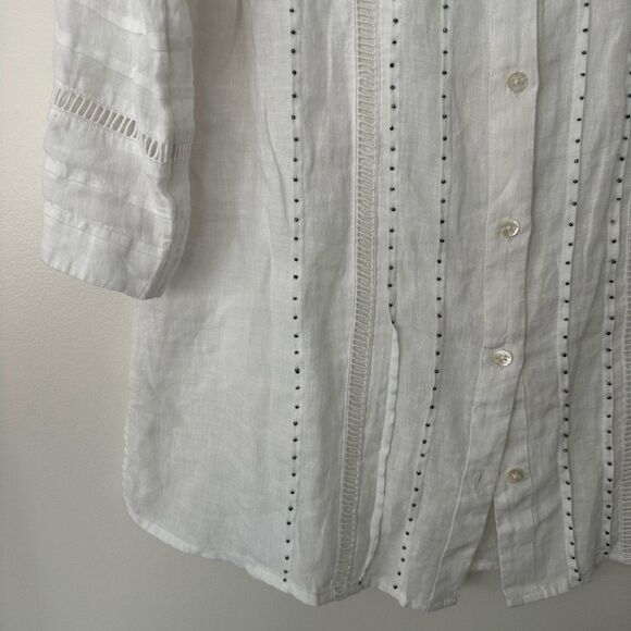 Soft Surroundings Linen Tunic Blouse M - Picture 4 of 9
